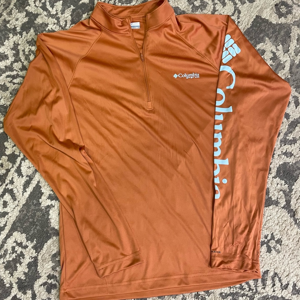 Columbia Burnt Orange Half-Zip Pullover